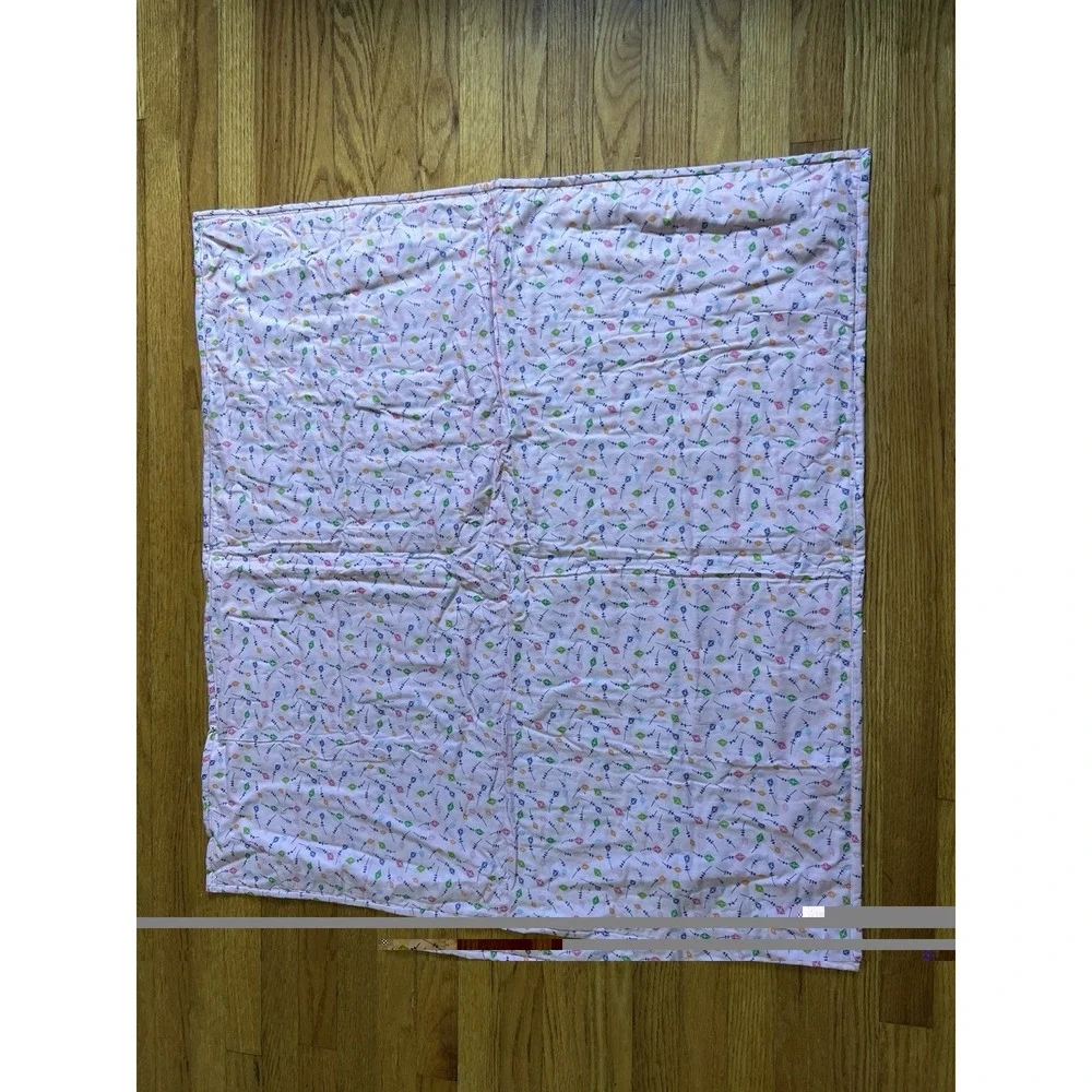 Handmade Baby Quilt Pink Flamingo Patchwork Cotton Blanket 36x36